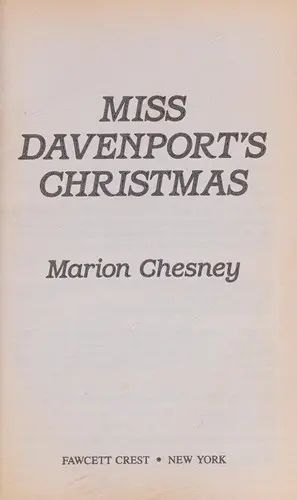 Cover of Miss Davenport's Christmas